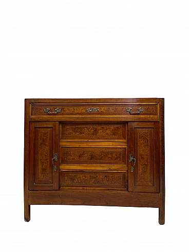 Art Deco chest of drawers in cherry and walnut, 1920s
