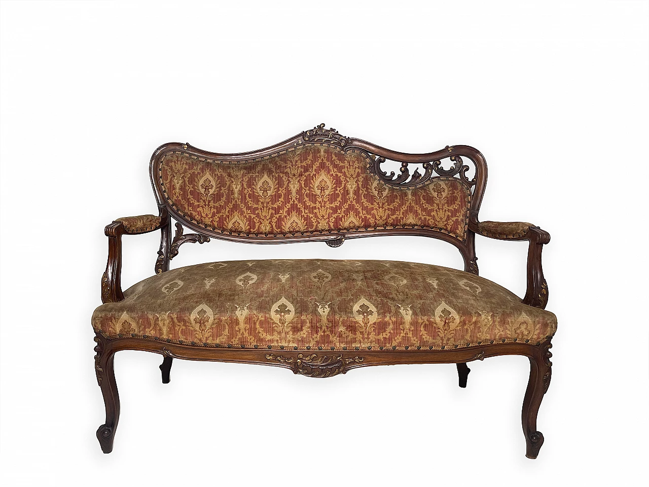 Rocaille-patterned wooden sofa, early 20th century 1