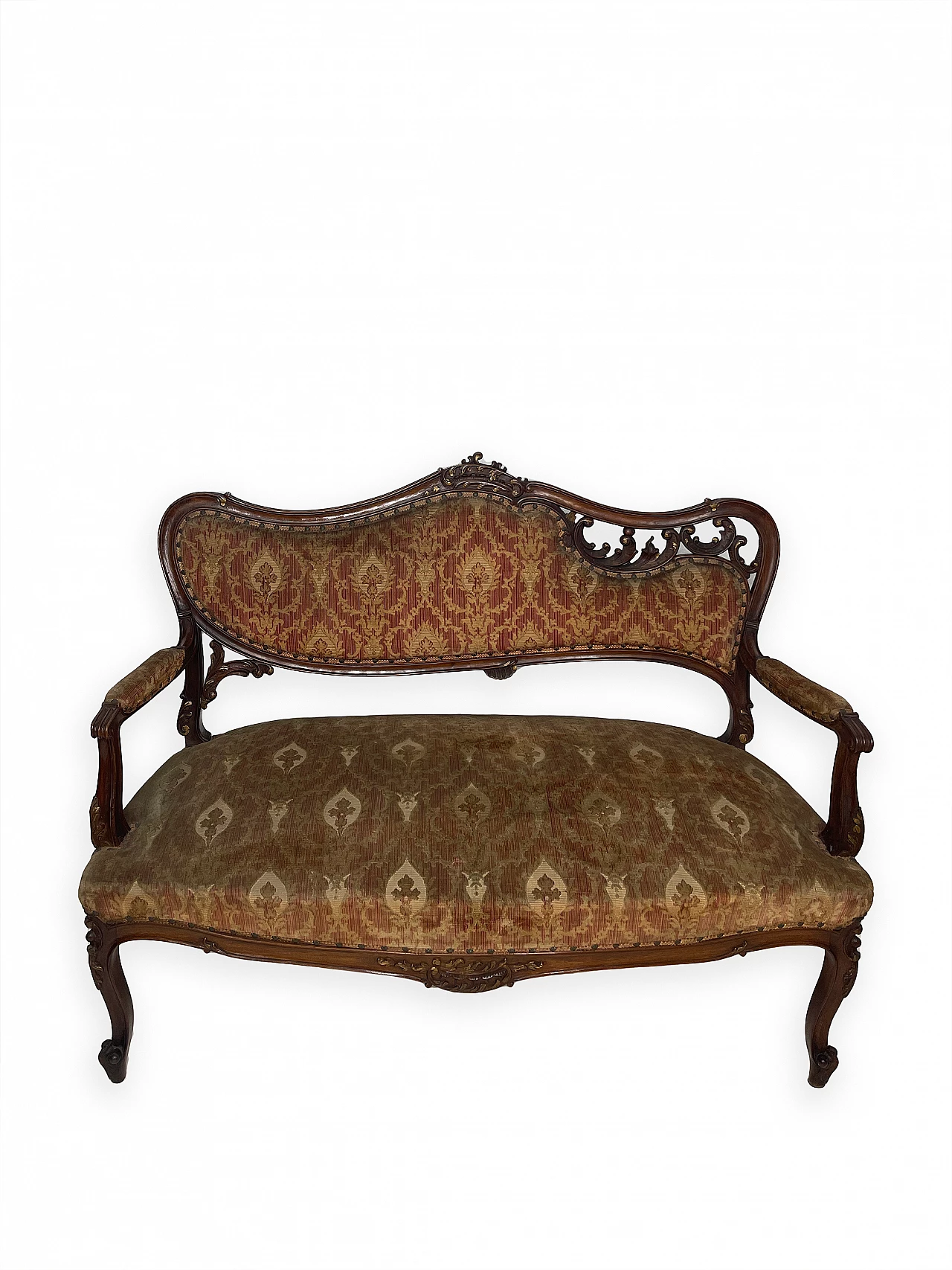 Rocaille-patterned wooden sofa, early 20th century 4