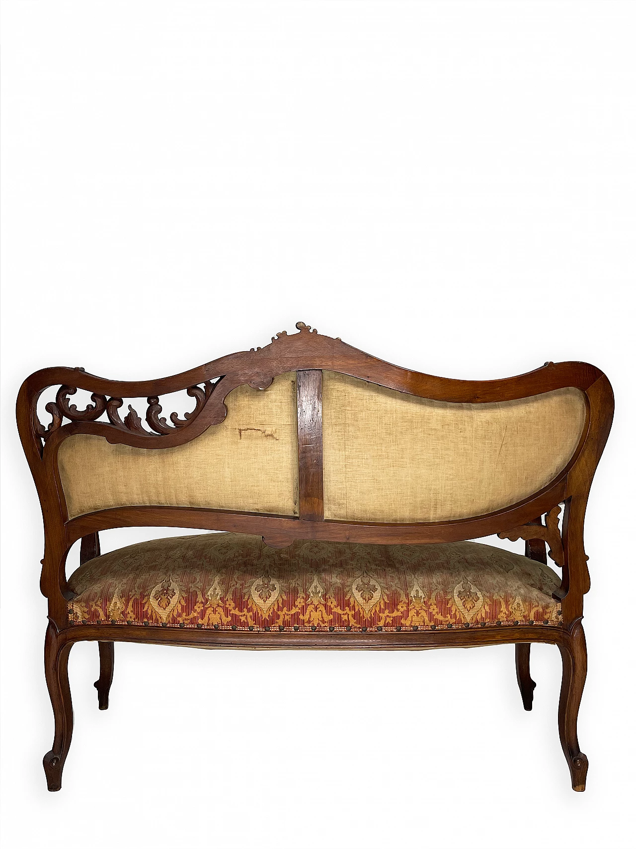 Rocaille-patterned wooden sofa, early 20th century 9