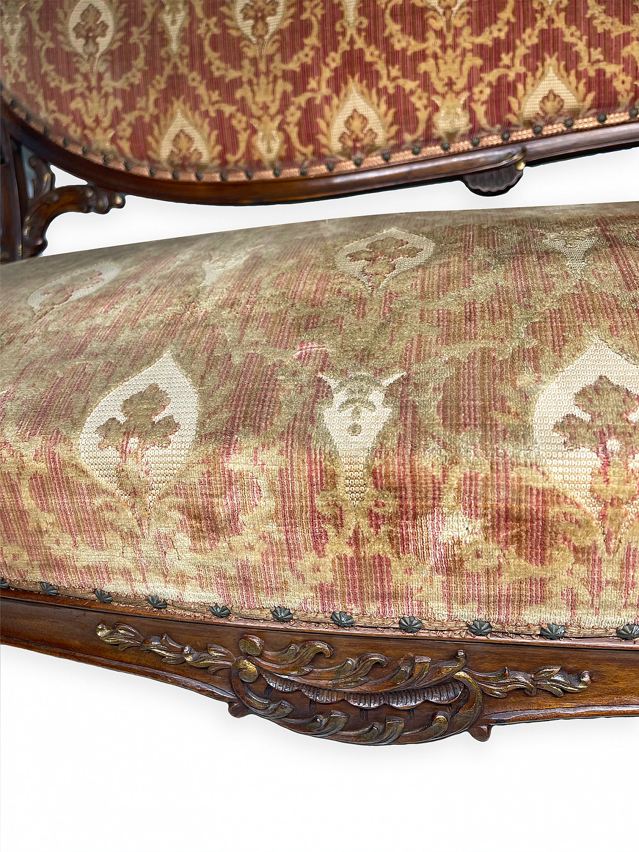 Rocaille-patterned wooden sofa, early 20th century 17
