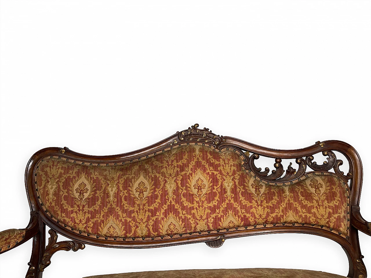 Rocaille-patterned wooden sofa, early 20th century 18