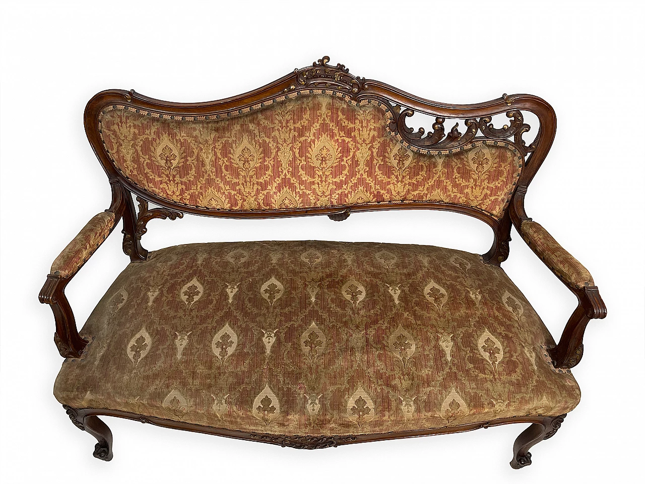 Rocaille-patterned wooden sofa, early 20th century 19