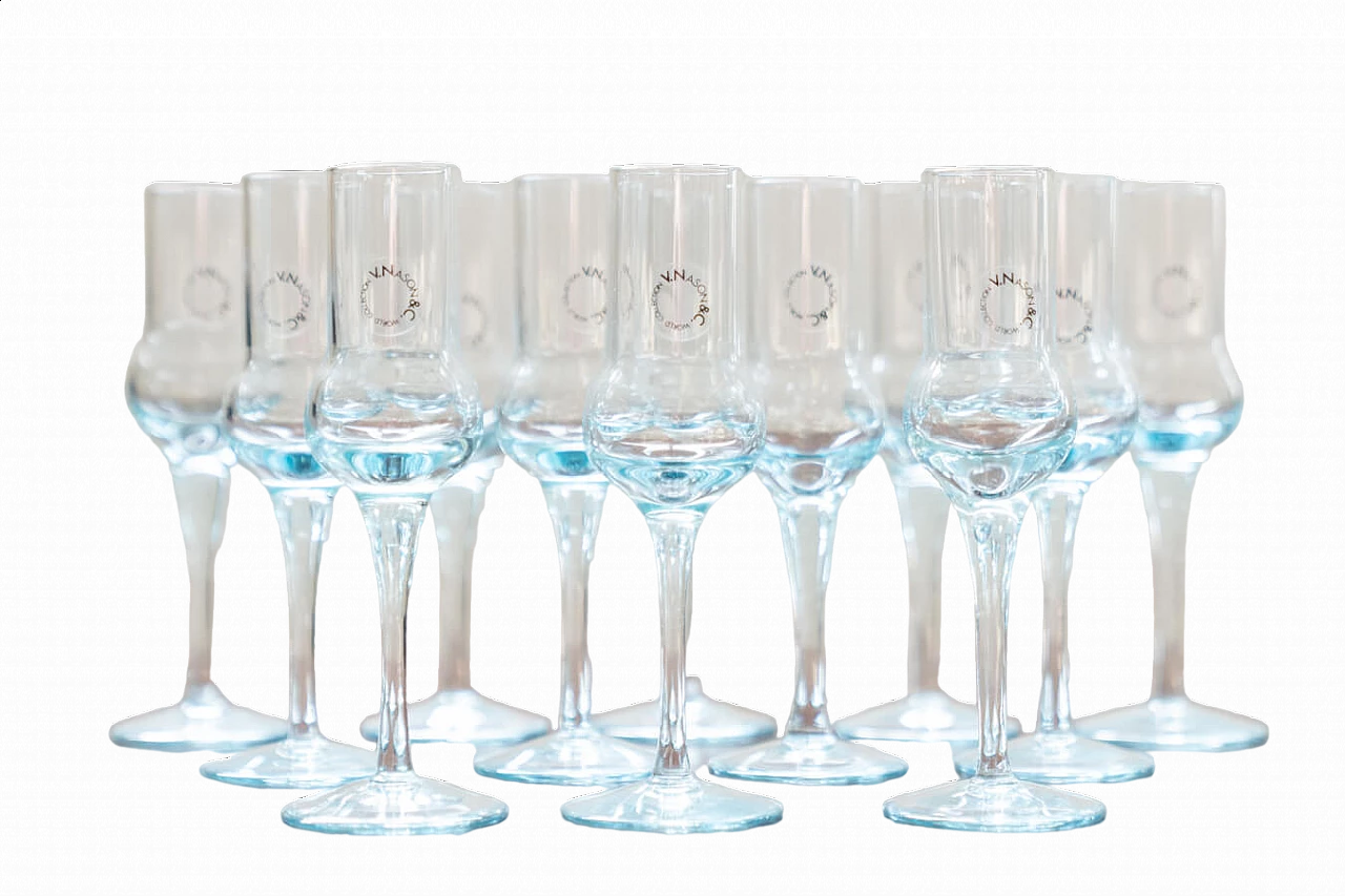 12 Liquor glasses in glass, 1960s 8
