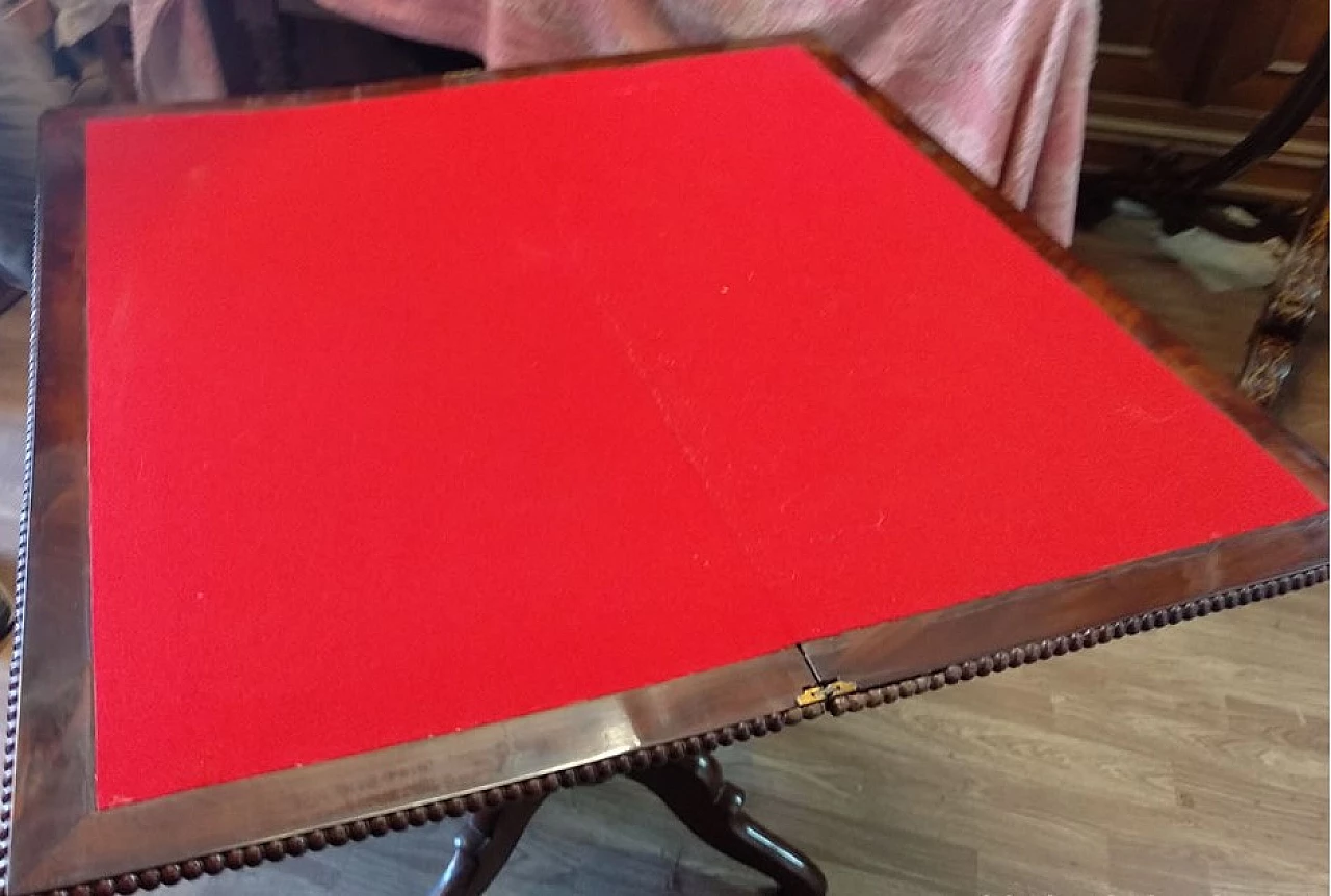 Mahogany game table with maple thread, 19th century 6