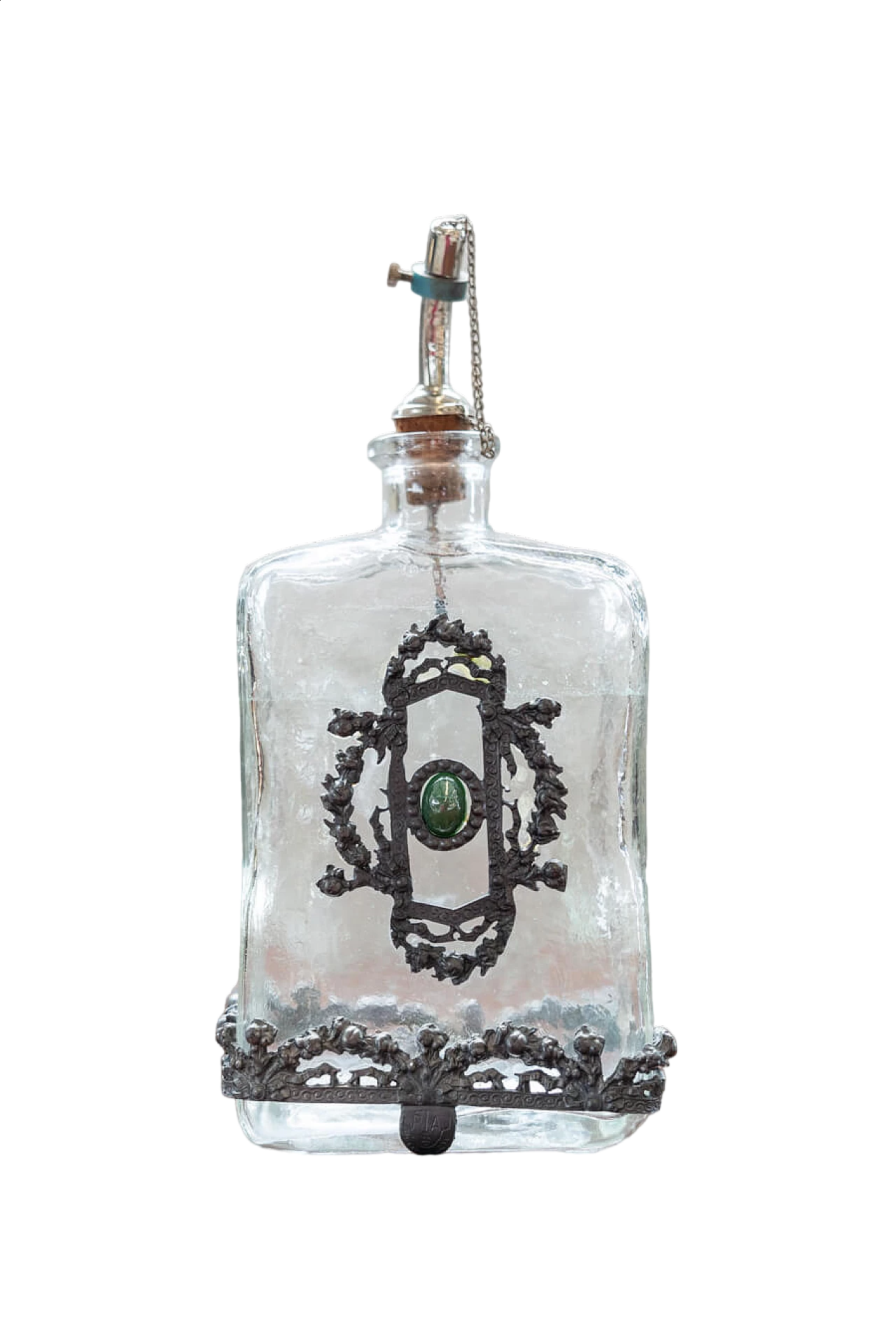 Liquor bottle in glass and silver, 1970 11