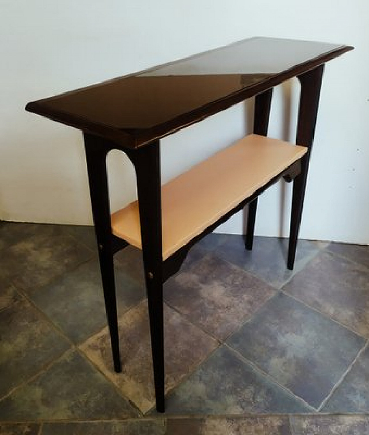 Consolle in faggio e vetro nello stile di Ico Parisi, anni '50 3