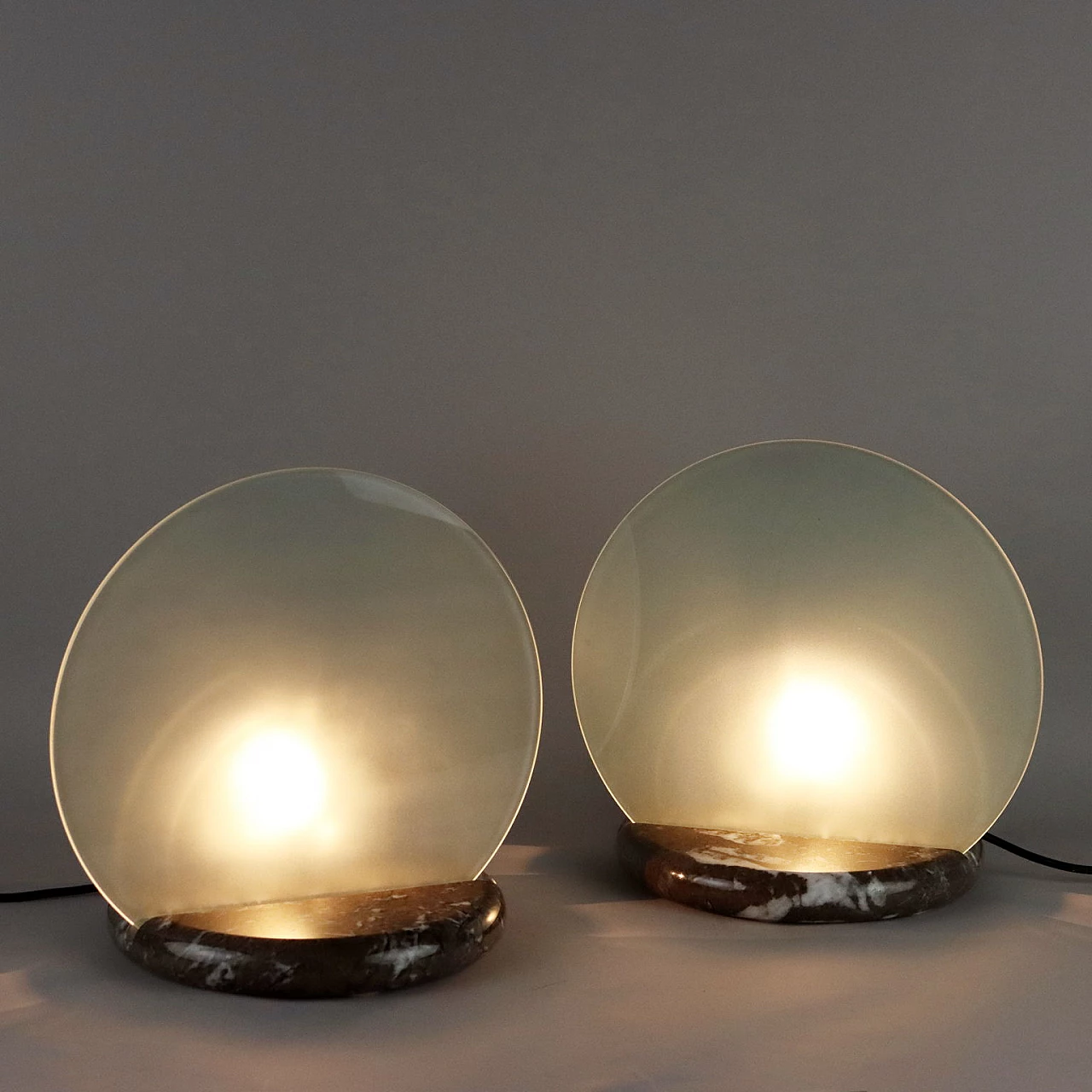 Pair of Gong table lamps by Bruno Gecchelin for Skipper, 1980s 1