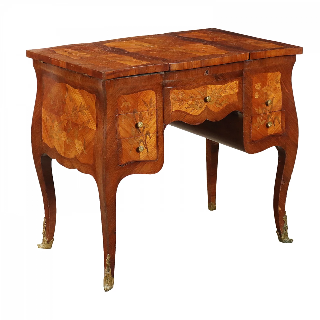 Vanity table with drawers in bois de rose veneer 1