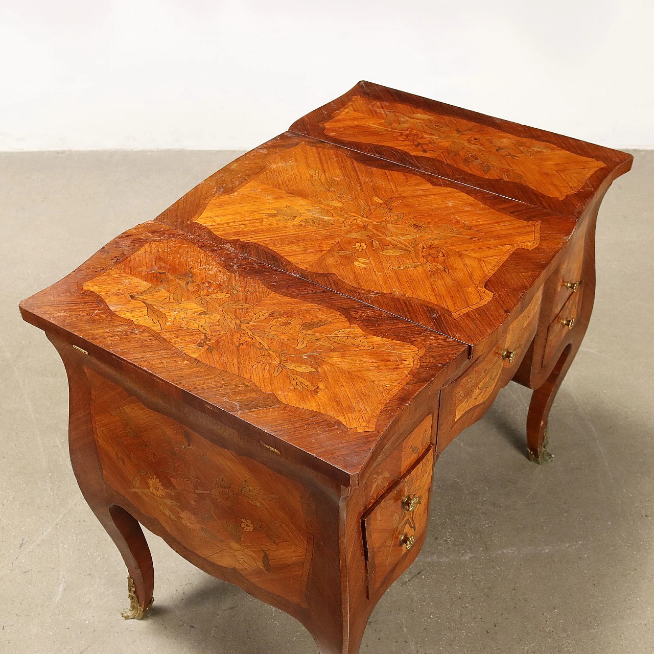 Vanity table with drawers in bois de rose veneer 9