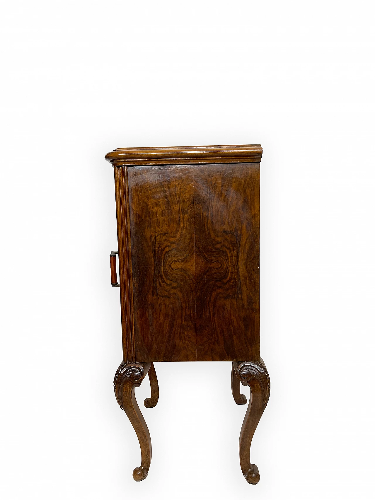 Pair of walnut bedside table with black veined marble top, 1930s 29