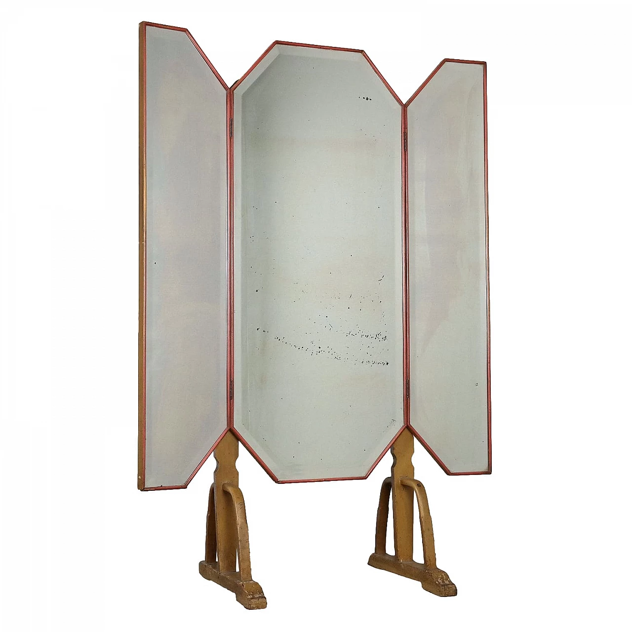 Specchio in legno laccato con doppia anta a battente, anni '30 1