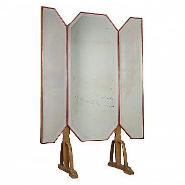 Specchio in legno laccato con doppia anta a battente, anni '30