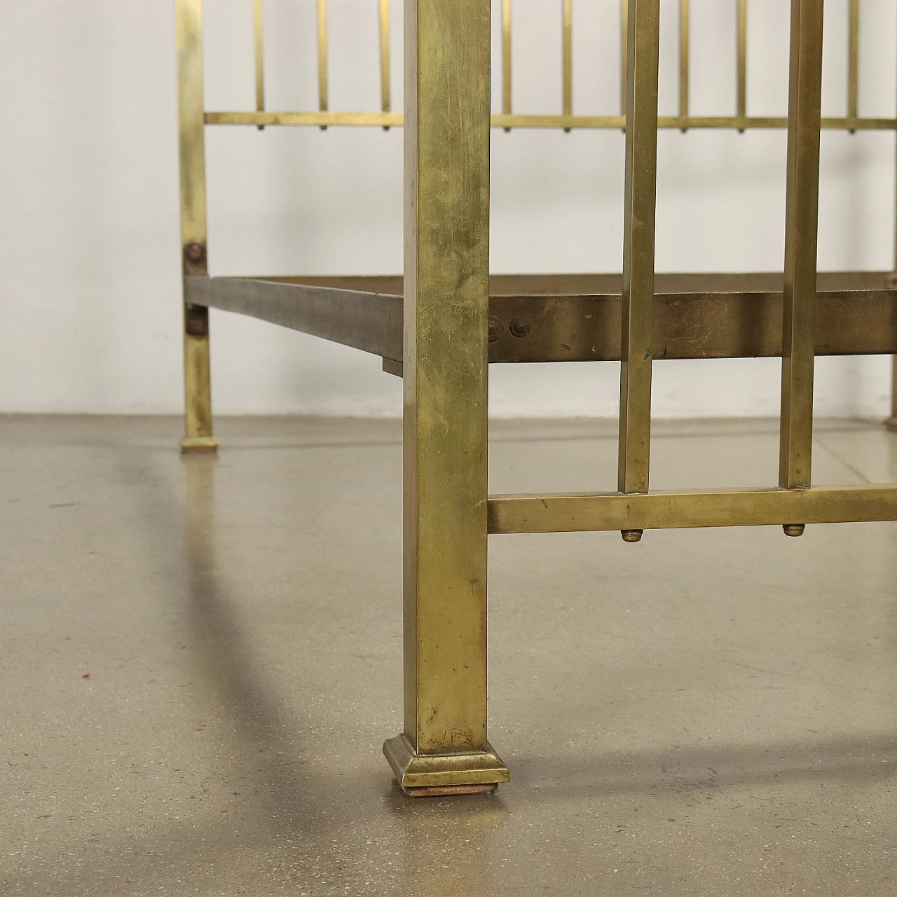 Brass double bed, early 20th century 8