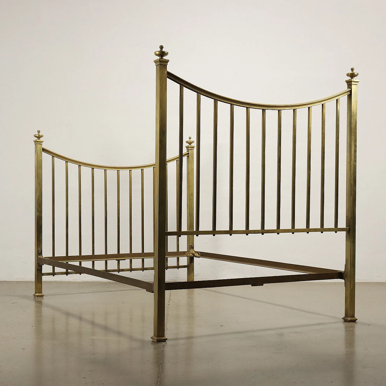 Brass double bed, early 20th century 9