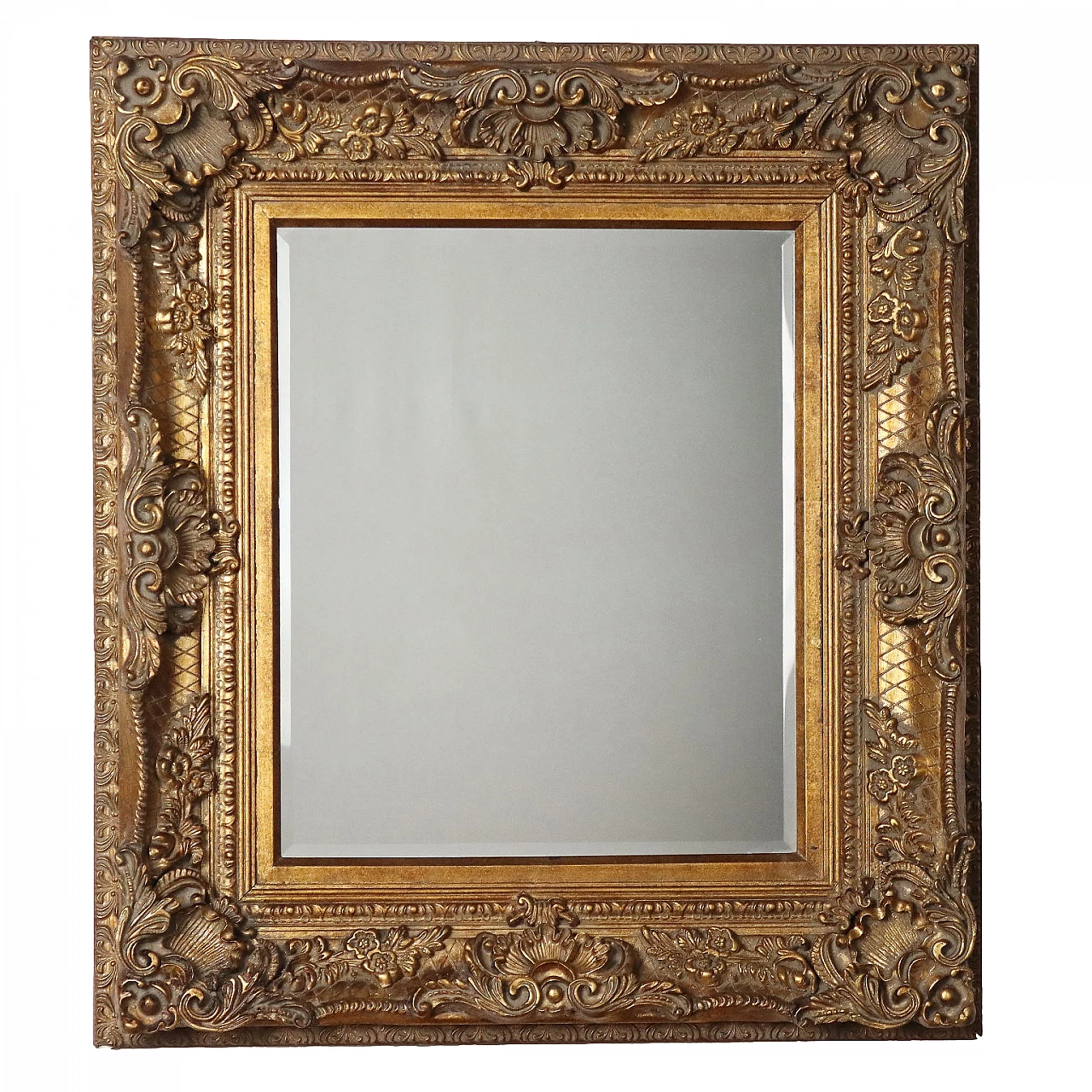 Beveled mirror with gilded carved frame 1