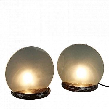 Pair of Gong table lamps by Bruno Gecchelin for Skipper, 1980s