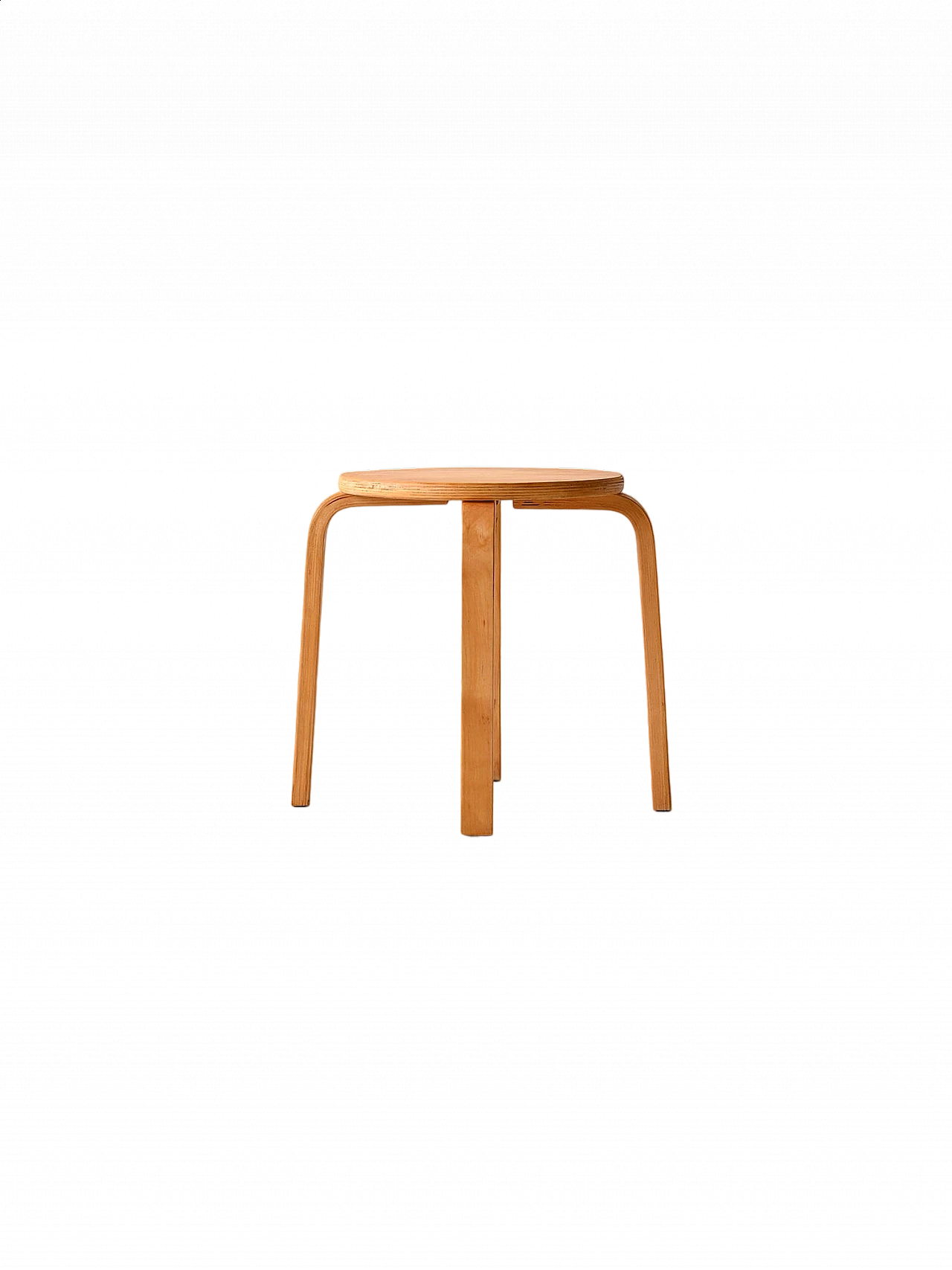 Swedish laminated wood stool, 1960s 7