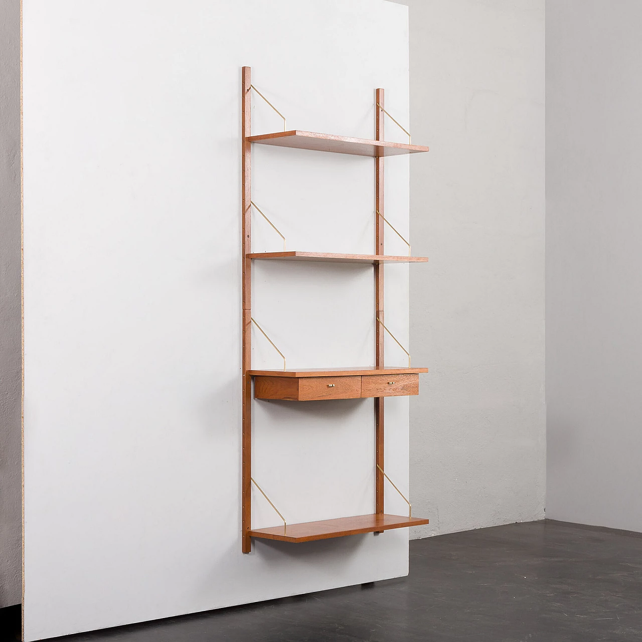 Hanging bookcase with console in the style of Poul Cadovius, 1960s 3