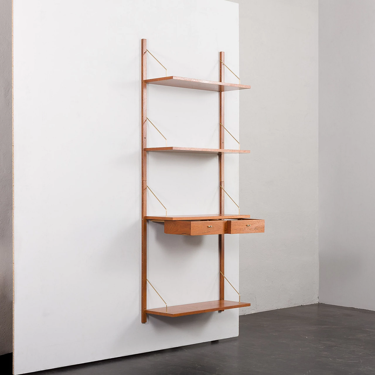 Hanging bookcase with console in the style of Poul Cadovius, 1960s 4