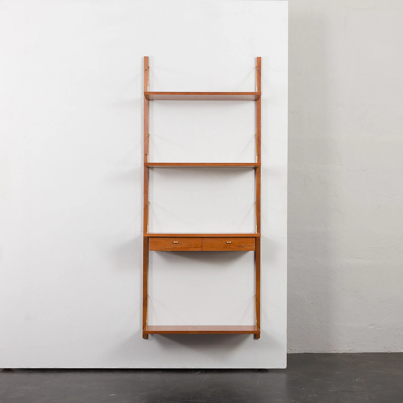 Hanging bookcase with console in the style of Poul Cadovius, 1960s 5