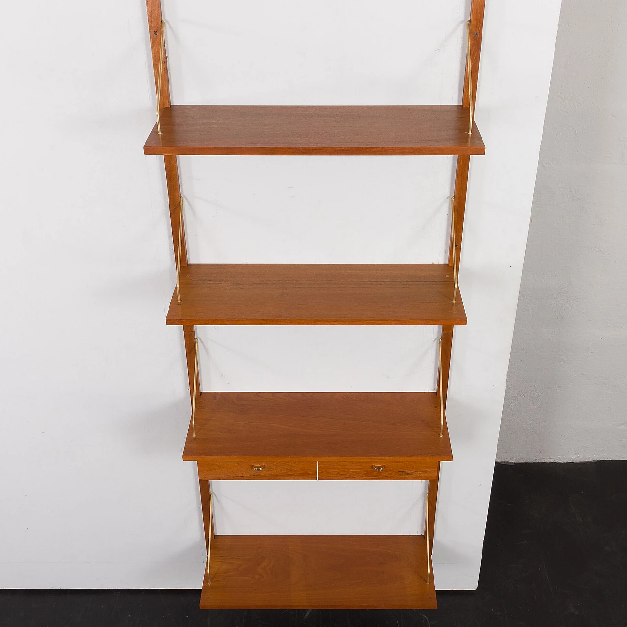 Hanging bookcase with console in the style of Poul Cadovius, 1960s 6