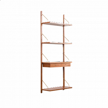 Hanging bookcase with console in the style of Poul Cadovius, 1960s
