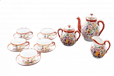 Japanese painted porcelain tea set, 1970s