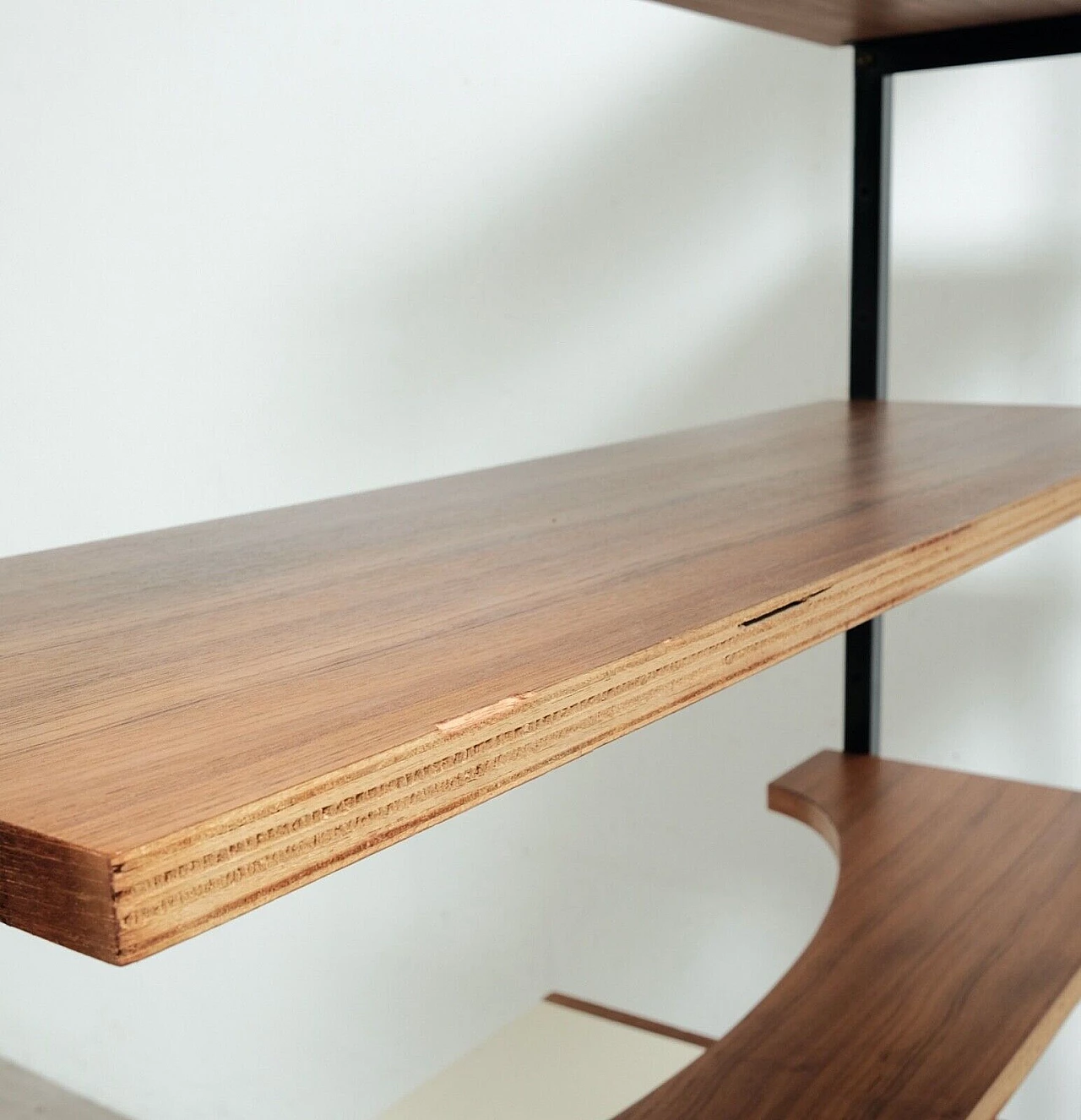 Libreria con scrittoio in ferro smaltato, legno e formica, anni '60 20