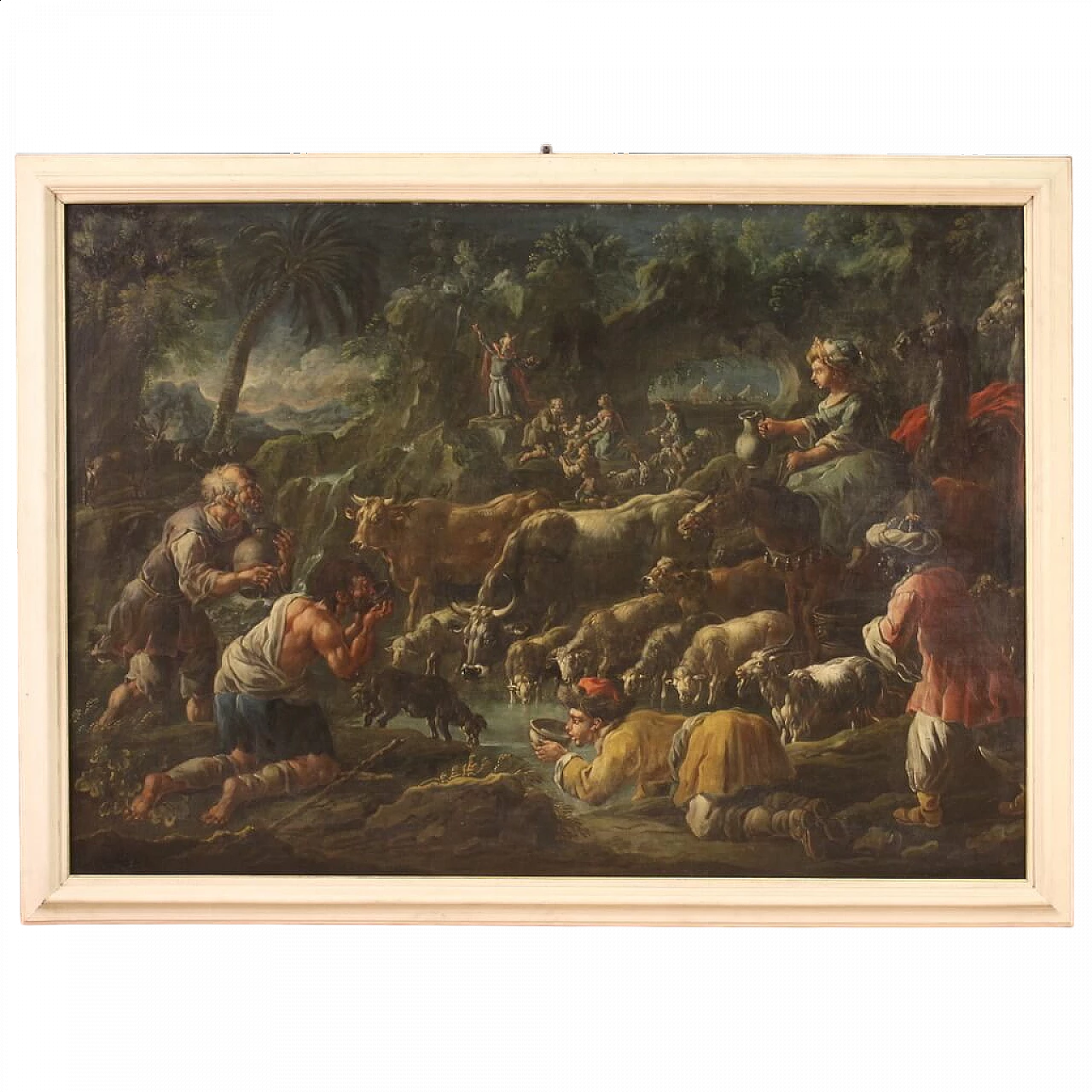 Moses makes water flow from the rock, oil on canvas, 18th century 16