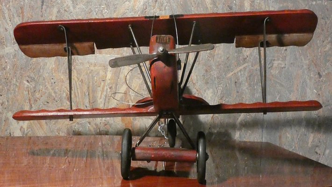 Modellino Francesco Baracca SPAD S.XIII in legno, anni '40 5