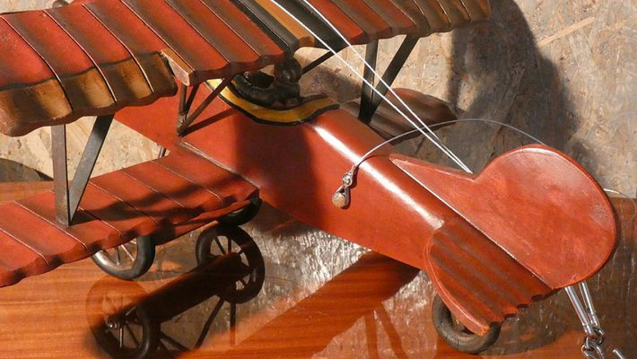 Modellino Francesco Baracca SPAD S.XIII in legno, anni '40 18