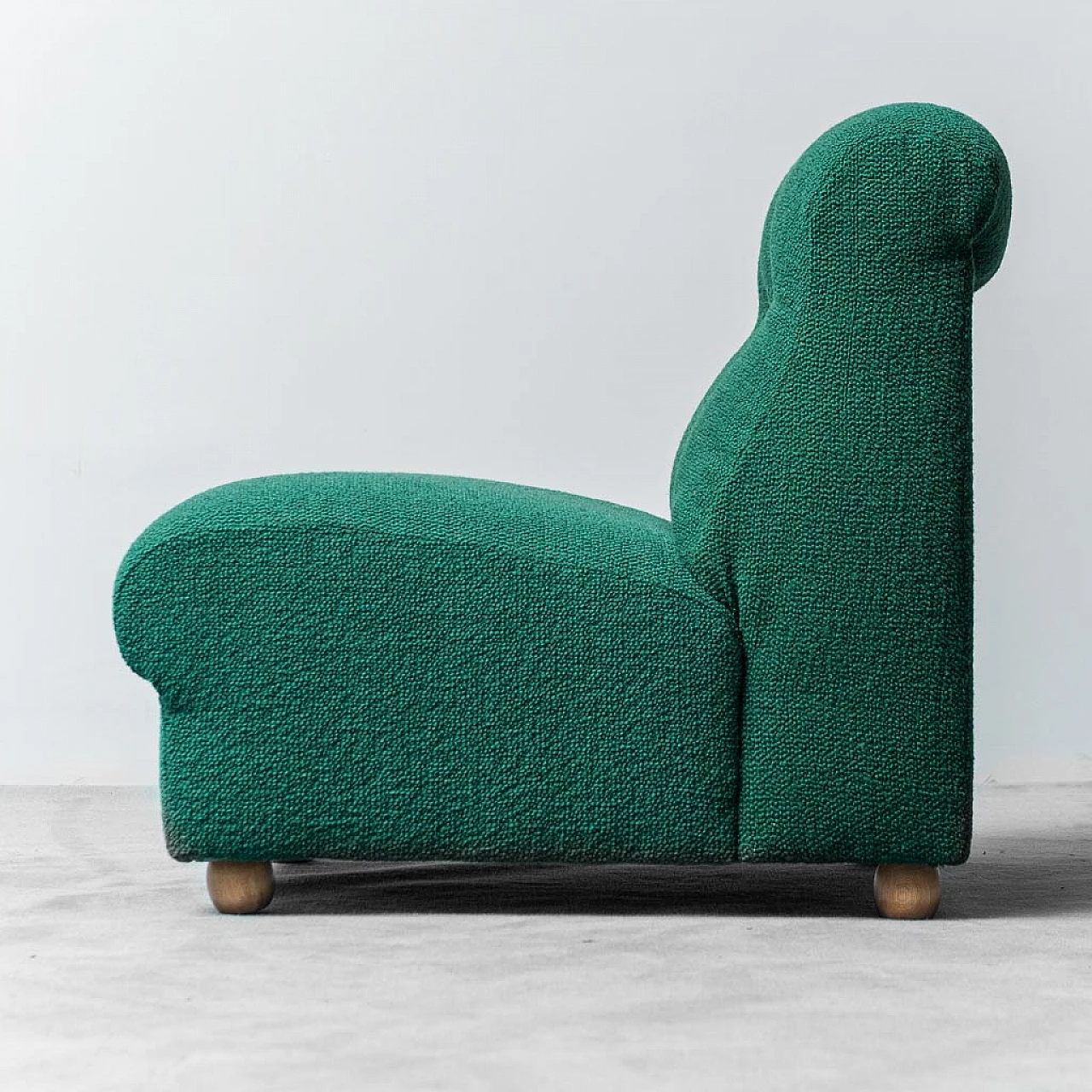 Modular three-seater sofa in green fabric, 1970s 2