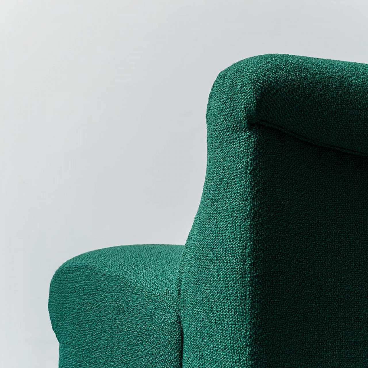 Modular three-seater sofa in green fabric, 1970s 5