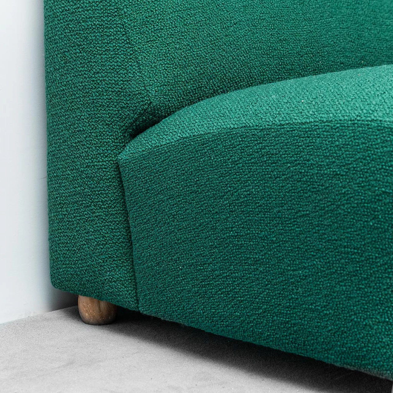 Modular three-seater sofa in green fabric, 1970s 8