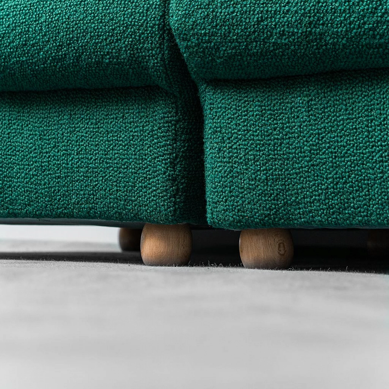 Modular three-seater sofa in green fabric, 1970s 9