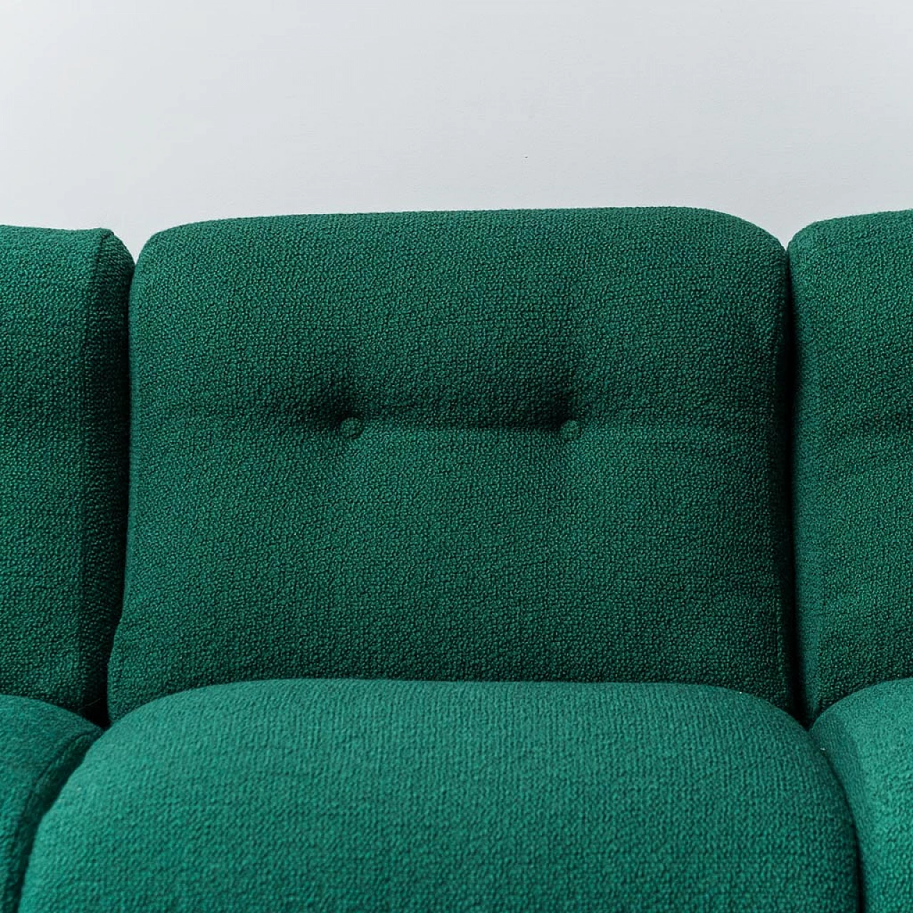Modular three-seater sofa in green fabric, 1970s 10