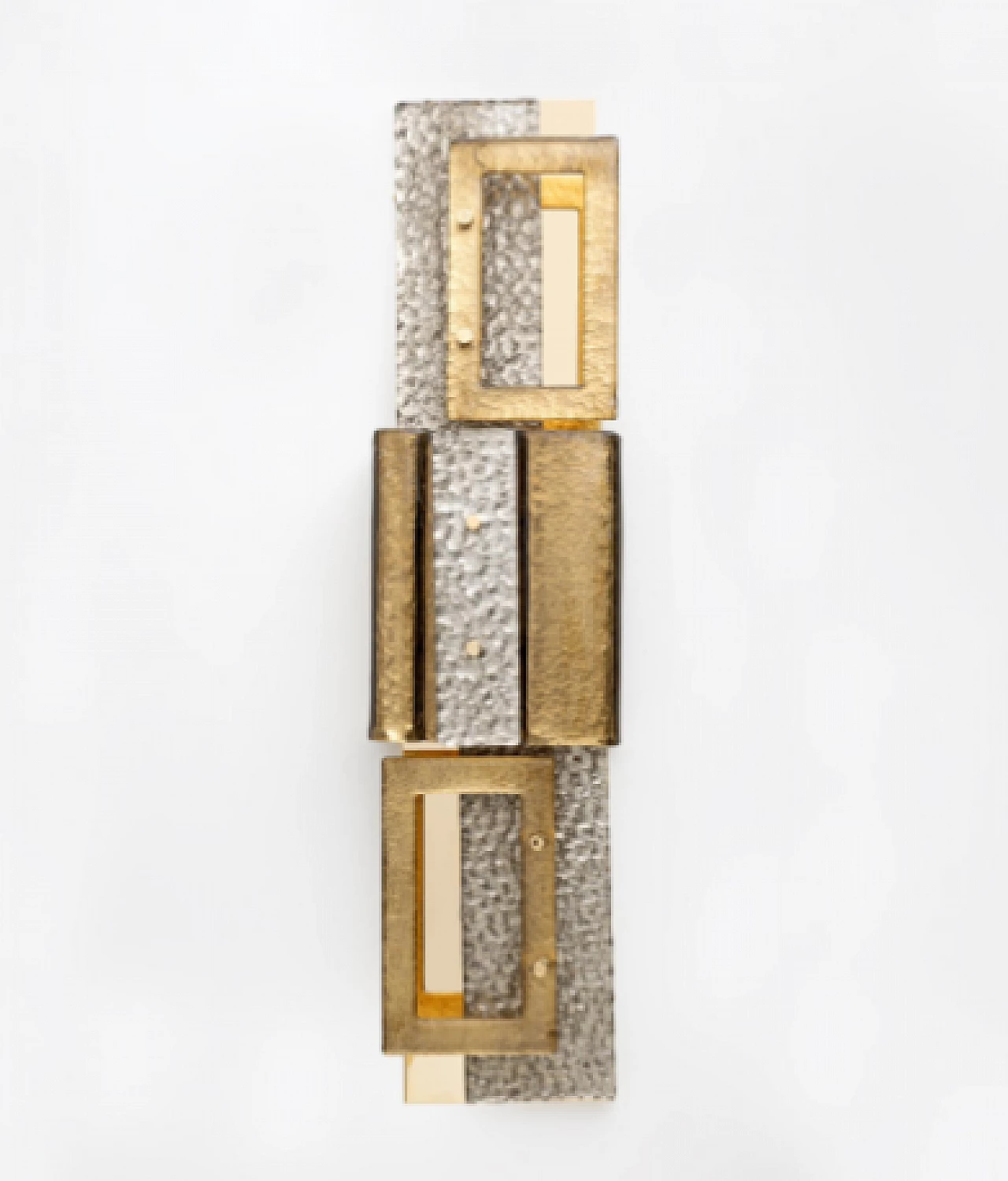Geometric Murano glass and brass wall light, 1990s 2