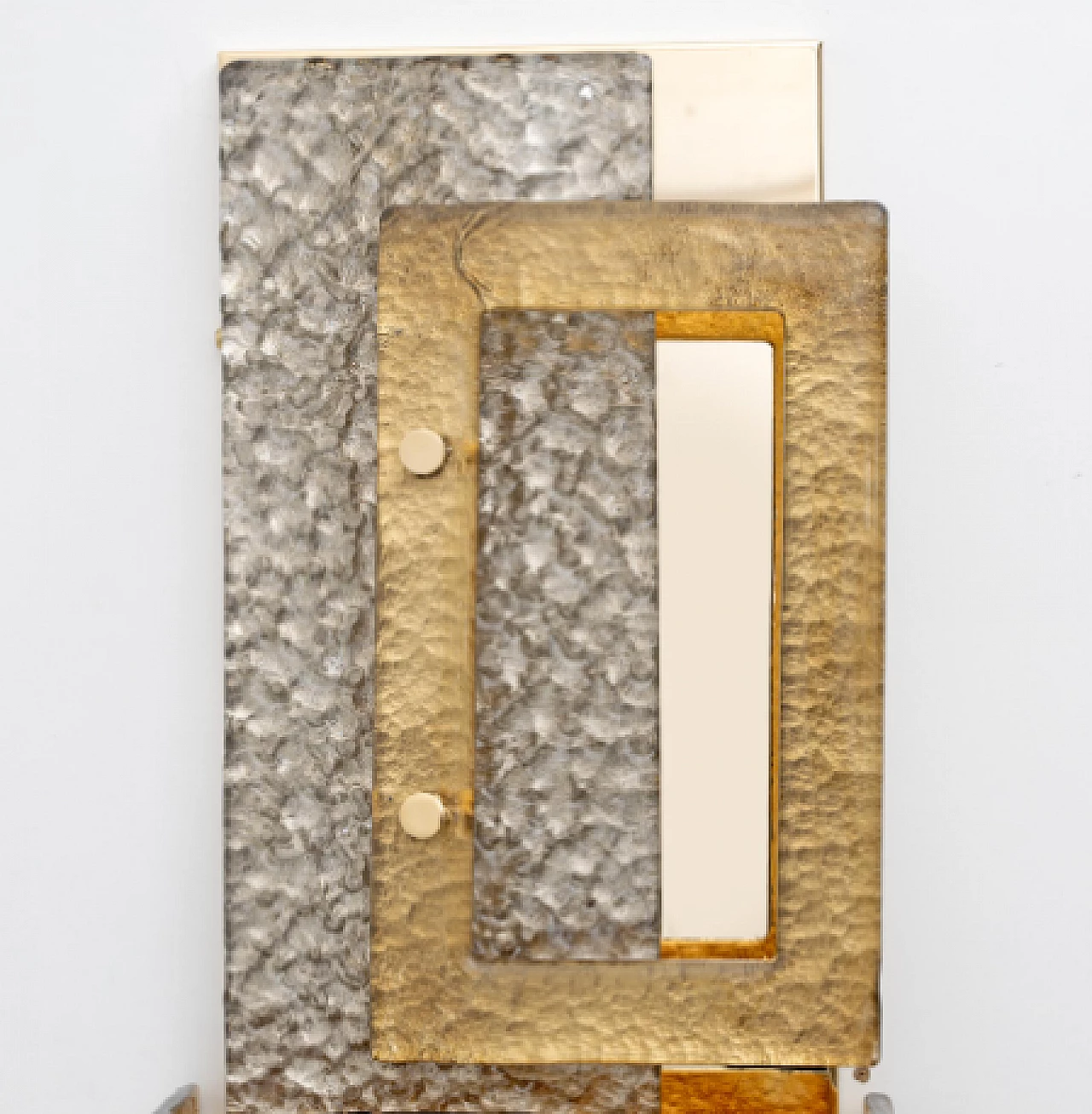 Geometric Murano glass and brass wall light, 1990s 3