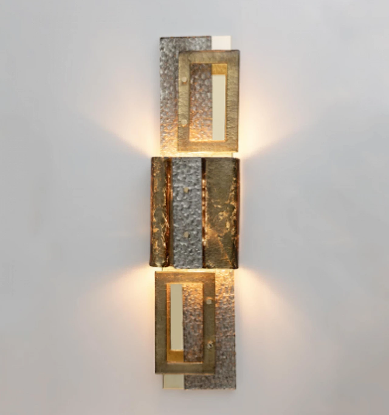 Geometric Murano glass and brass wall light, 1990s 6