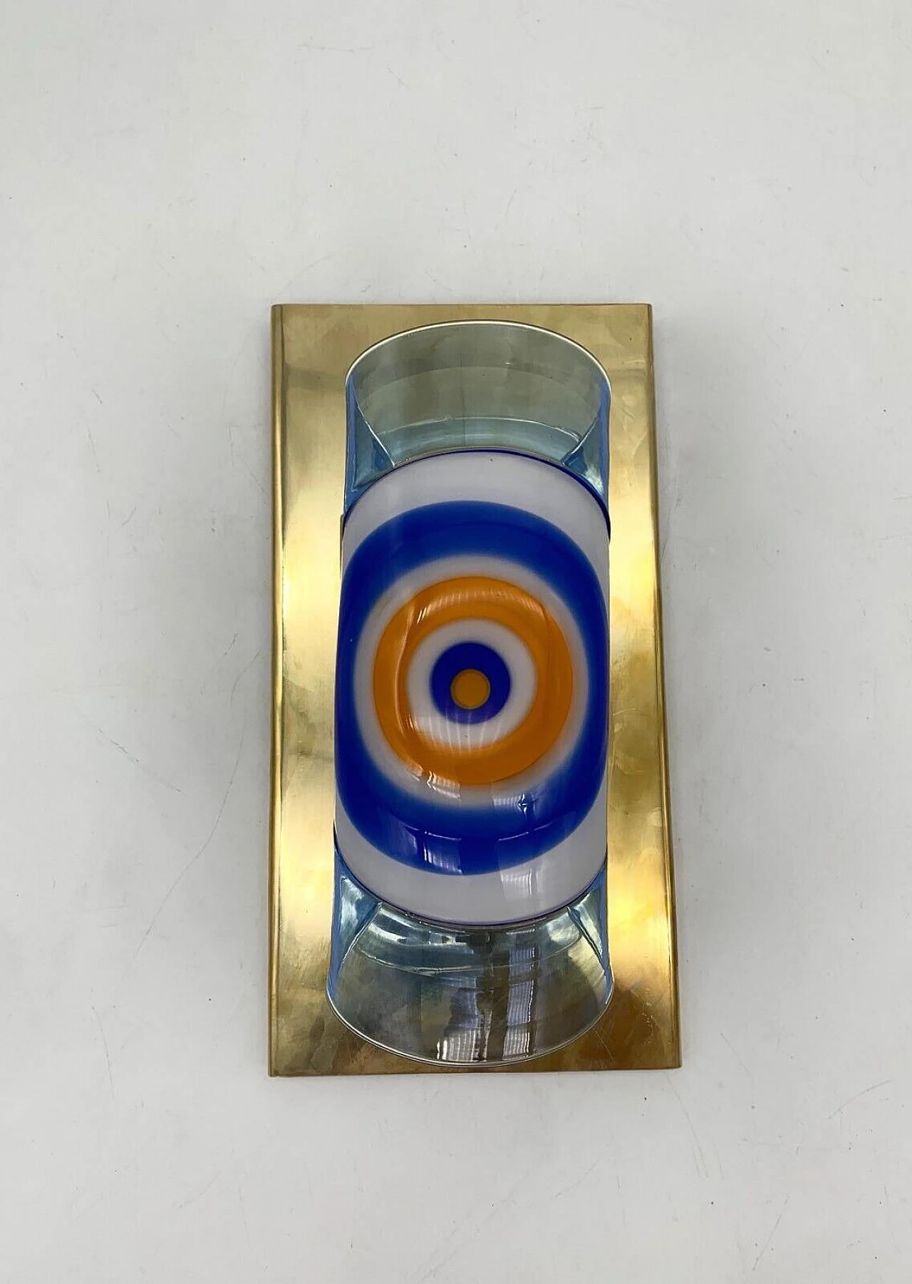 Applique in ottone e vetro di Murano multicolore, anni '60 4