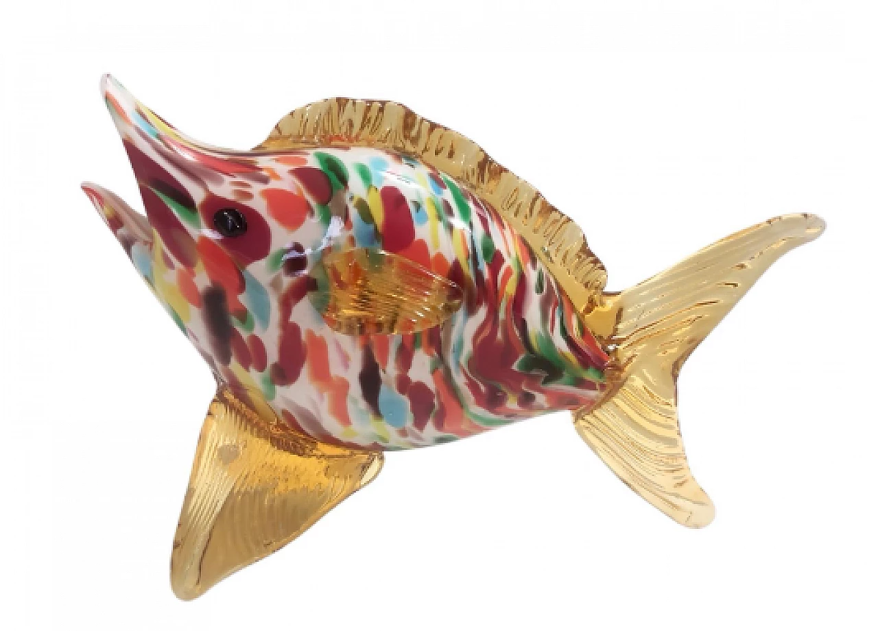 Pesce in vetro di Murano multicolore di Fratelli Toso, anni '50 1