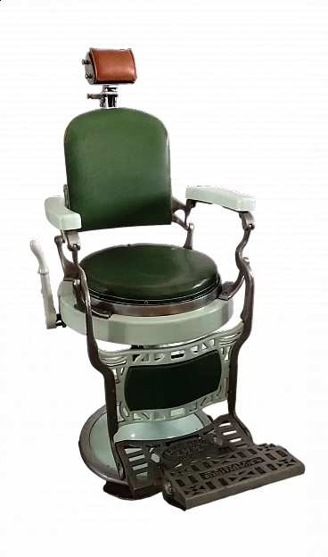 Aluminium, skai and ceramic barber's chair, 1930s