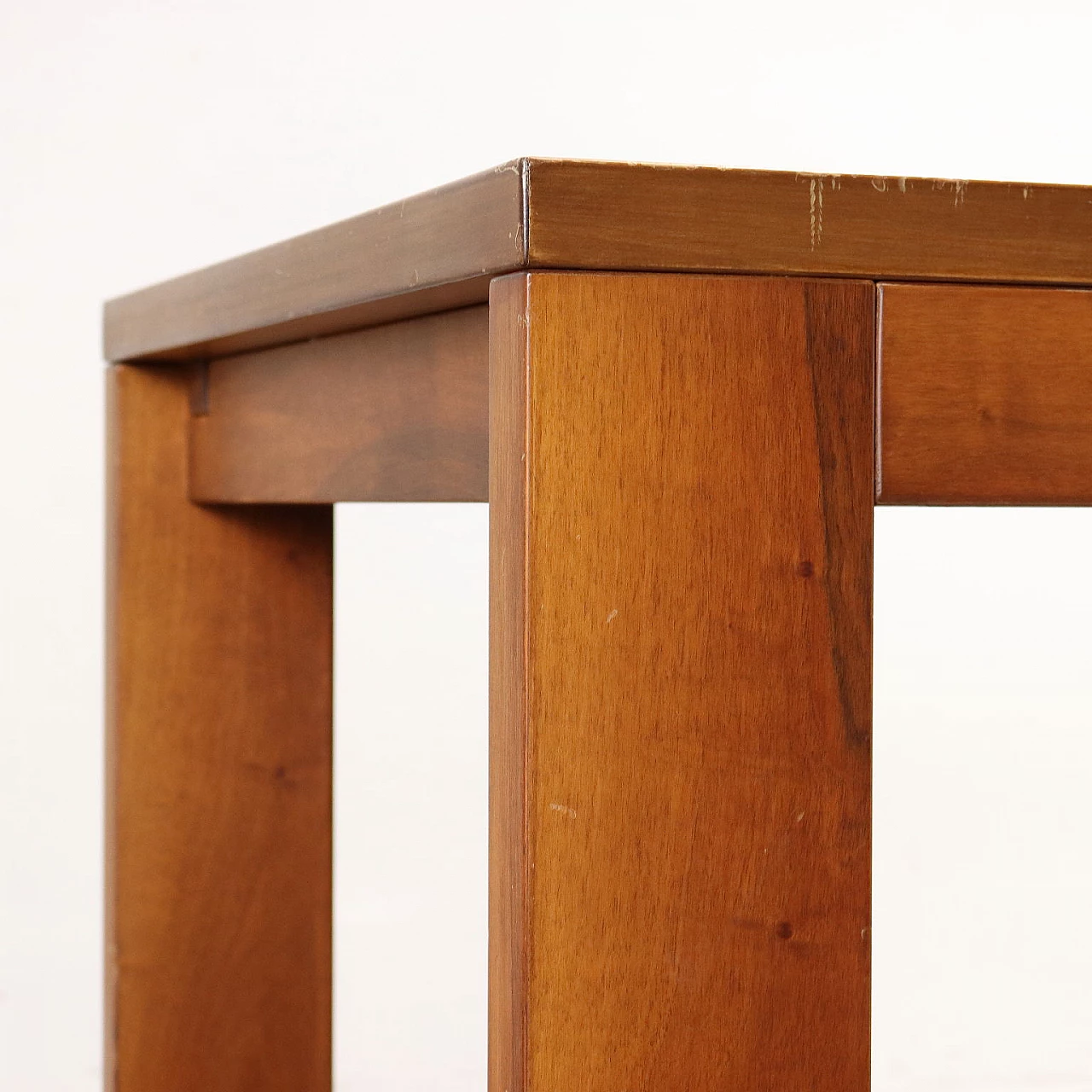 Walnut veneered wood table, 1970s 4