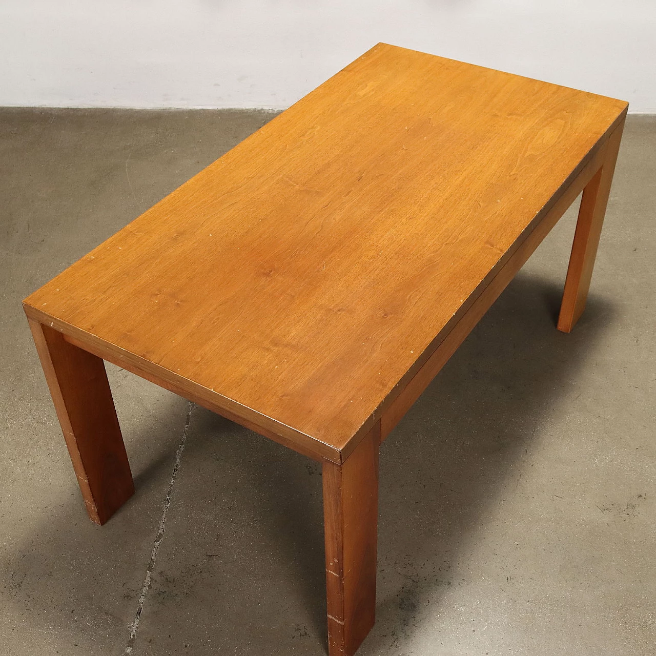 Walnut veneered wood table, 1970s 6