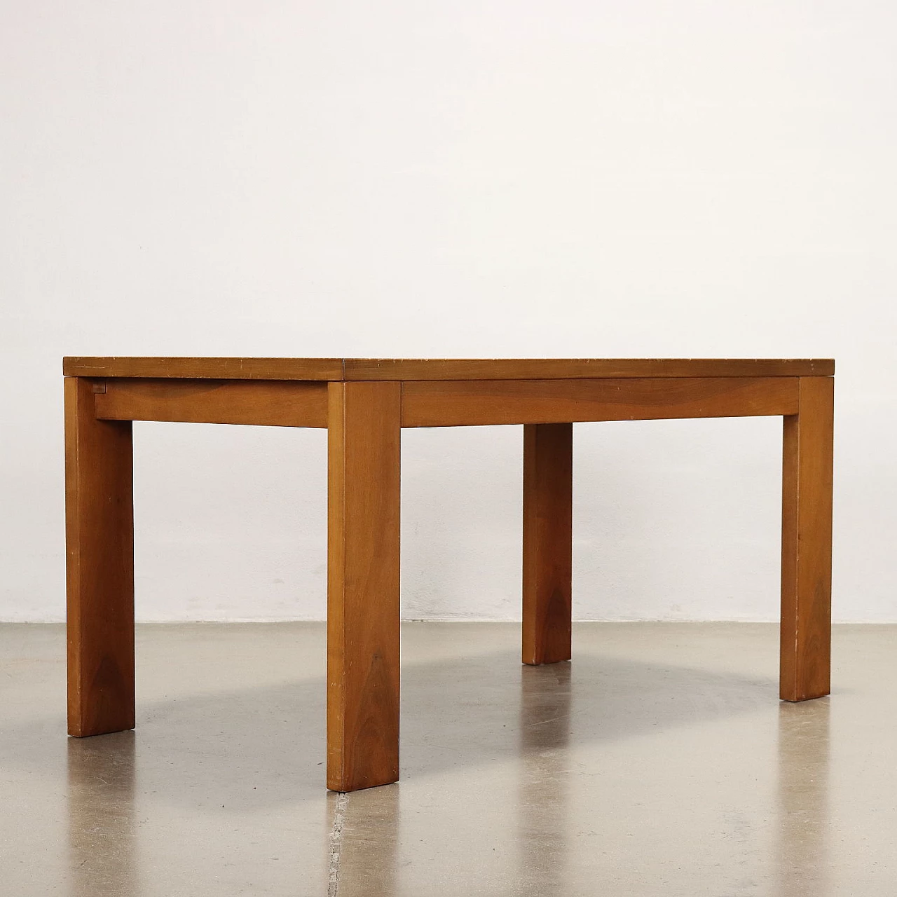 Walnut veneered wood table, 1970s 7
