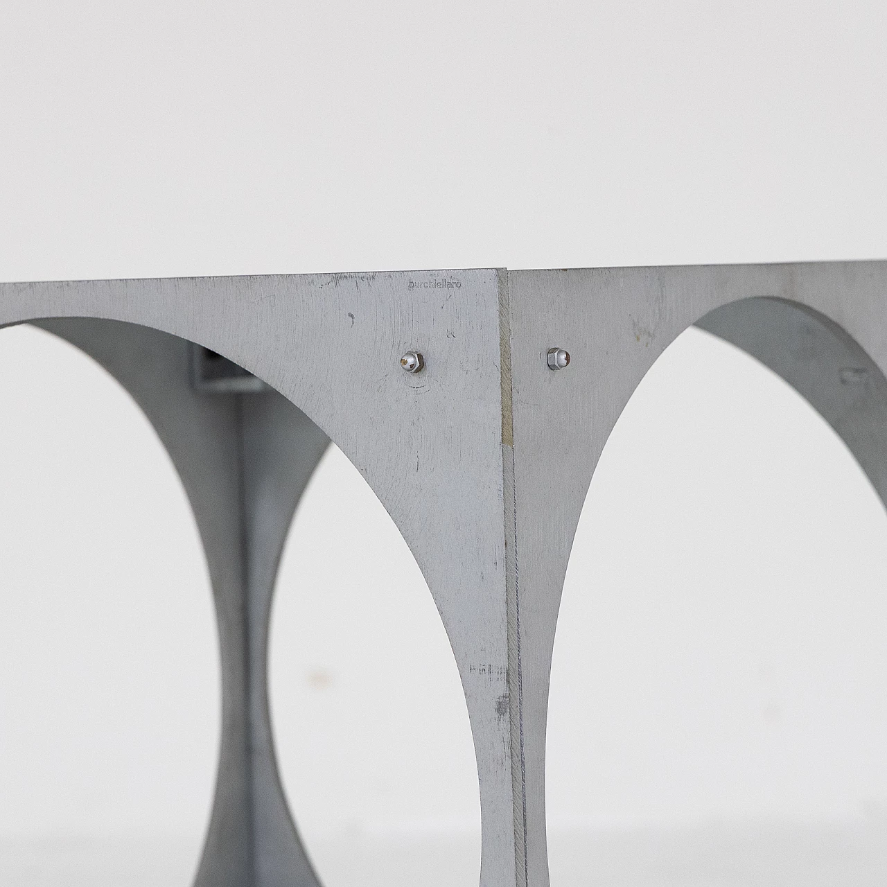 Aluminium and smoked glass cart by Lorenzo Burchiellaro, 1970s 5