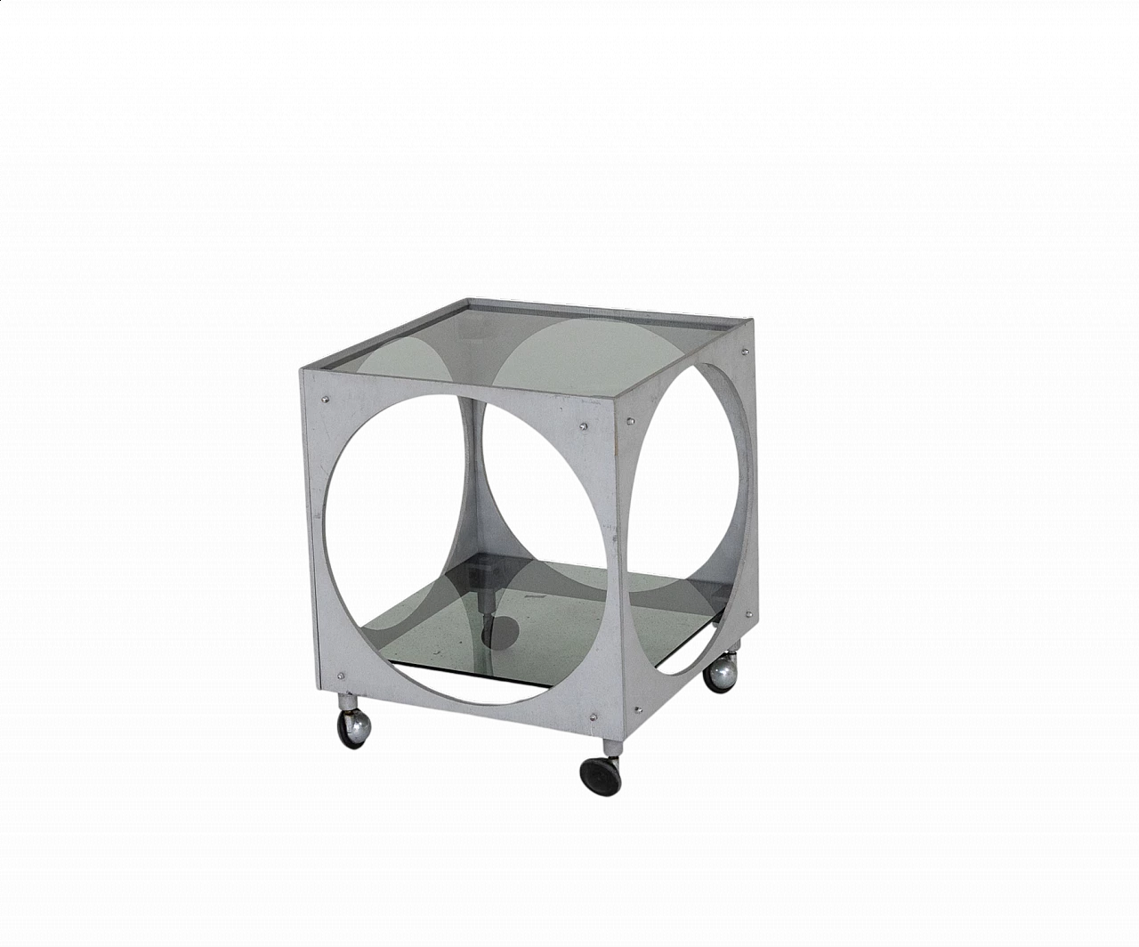 Aluminium and smoked glass cart by Lorenzo Burchiellaro, 1970s 12