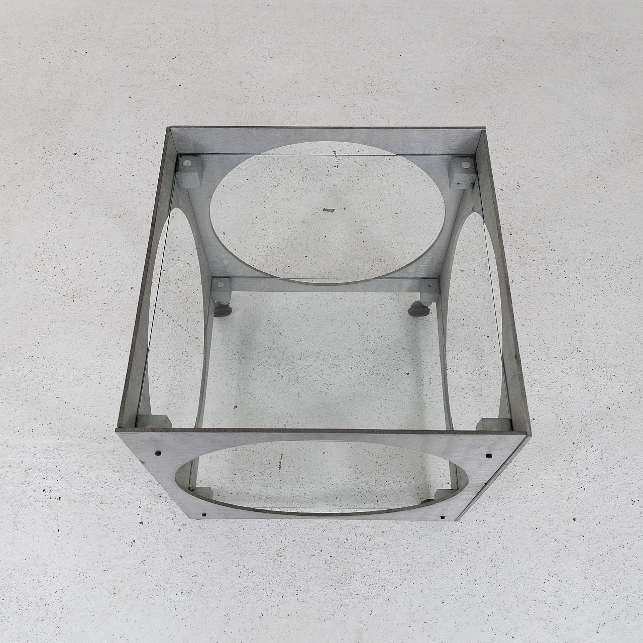 Aluminum and glass cart by Lorenzo Burchiellaro, 1970s 2