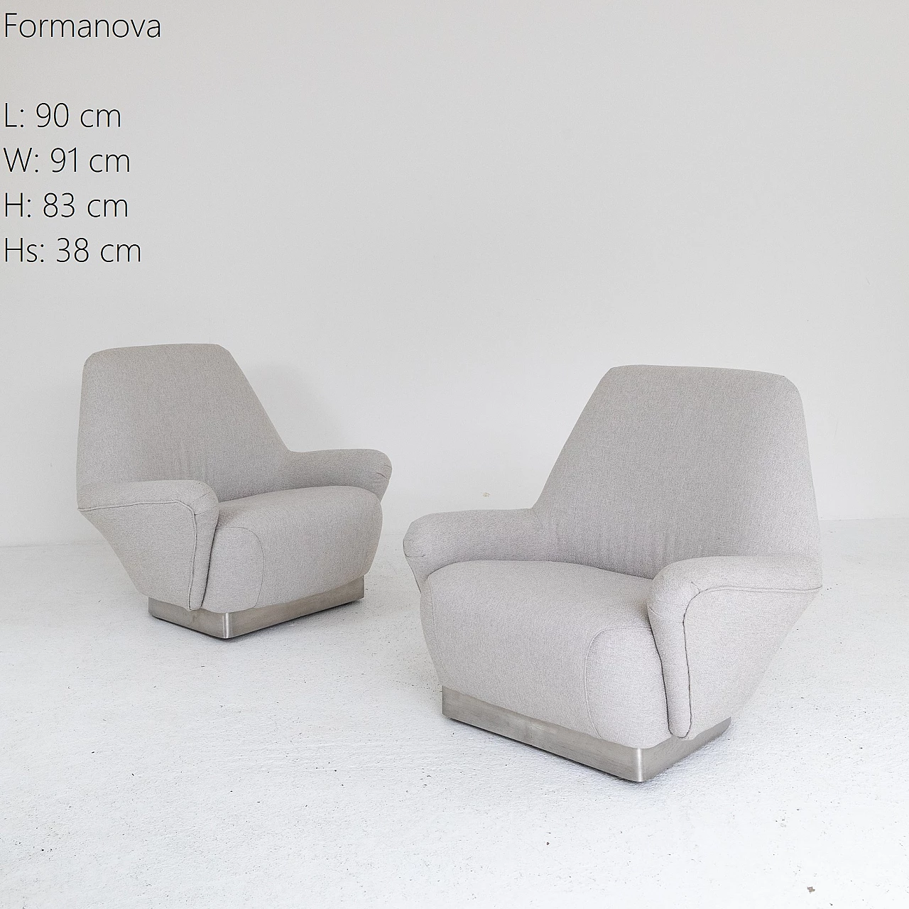 Pair of armchairs by Gianni Moscatelli for Formanova, 1960s 7